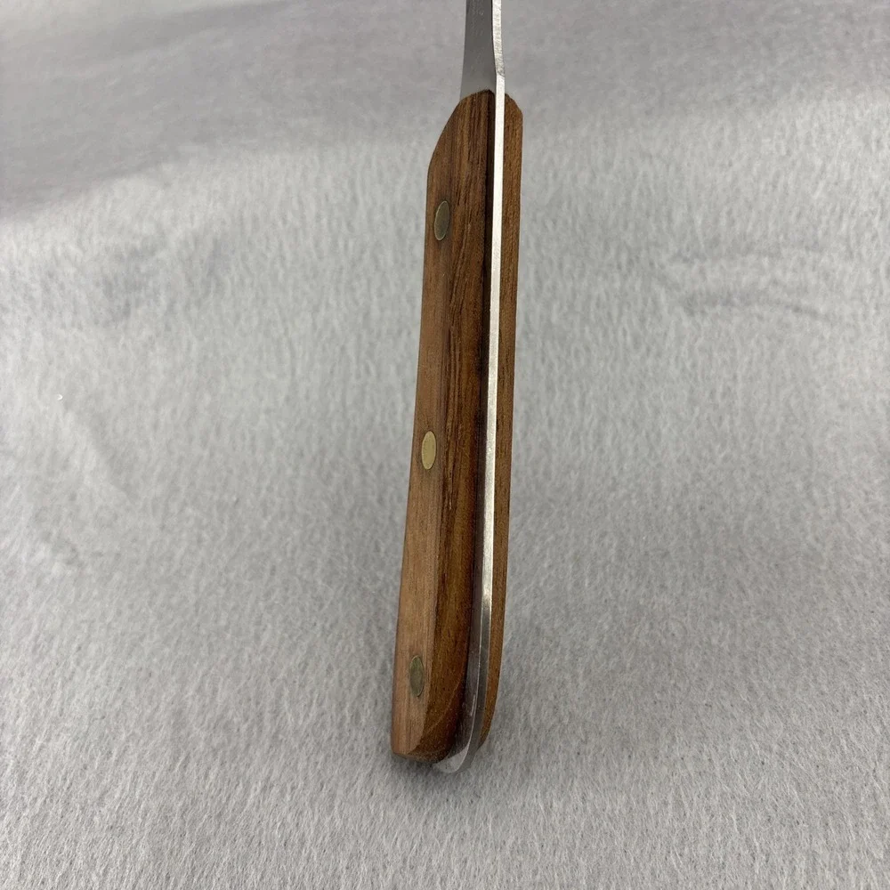 Vtg Northcraft Japan SS Full Extended Tang 2 Prong Carving Fork Acier Inoxydable